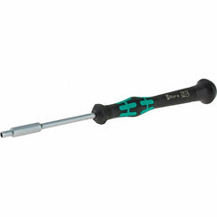 Wera - 2.5mm Solid Shaft Precision Nutdriver - Cushion Grip Handle, 6-1/4" OAL - Exact Tooling