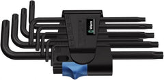Wera - 9 Piece T8 to T40 Cast Steel L-Key Torx Key Set - T8, T9, T10, T15, T20, T25, T27, T30, T40 Torx Size - Exact Tooling
