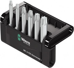 Wera - 6 Piece, 1/4" Drive Screwdriver Bit Set - T10 to T40 Torx - Exact Tooling