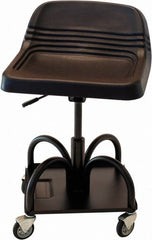 Whiteside - 440 Lb Capacity, 4 Wheel Adjustable Creeper Seat - Steel, 15" Long x 25" High x 15" Wide - Exact Tooling