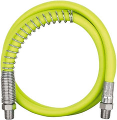 Legacy - 3' Long, 10,000 psi Operating Pressure, Rubber Grease Gun Hose - 1/8 NPT, 10,000 psi Burst Pressure - Exact Tooling