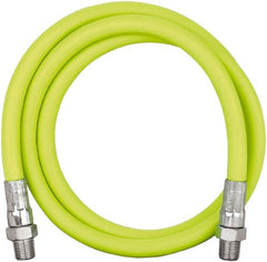 Legacy - 3' Long, 10,000 psi Operating Pressure, Rubber Grease Gun Hose - 1/8 NPT, 10,000 psi Burst Pressure - Exact Tooling