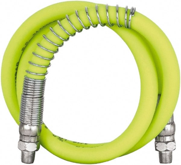 Legacy - 3' Long, 10,000 psi Operating Pressure, Rubber Grease Gun Hose - 3/16 NPT, 10,000 psi Burst Pressure - Exact Tooling