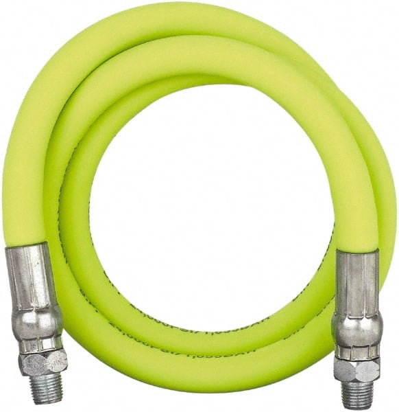 Legacy - 3' Long, 10,000 psi Operating Pressure, Rubber Grease Gun Hose - 3/16 NPT, 10,000 psi Burst Pressure - Exact Tooling