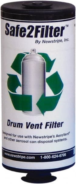 Made in USA - Trash Compactor/Crusher Carbon Filter Assembly - 4" Wide x 4" Long x 9" High, For Any 55 or 30 Gal Drum, 10004840 Aerovent Can Disposal Systems - Exact Tooling
