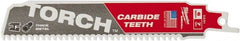 Milwaukee Tool - 6" Long x 1" Thick, Carbide Reciprocating Saw Blade - Straight Profile, 7 TPI, Toothed Edge, Universal Shank - Exact Tooling