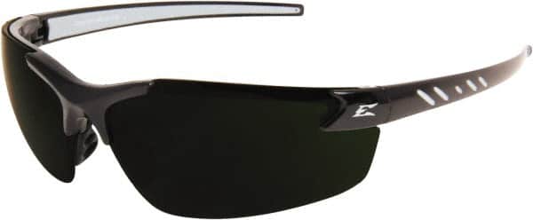 Edge Eyewear - Green Lenses, Frameless Safety Glasses - Scratch Resistant, Black Nylon Frame, Size Universal, Wrap Around - Exact Tooling