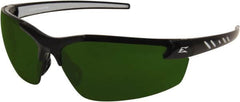 Edge Eyewear - Green Lenses, Frameless Safety Glasses - Scratch Resistant, Black Nylon Frame, Size Universal, Wrap Around - Exact Tooling