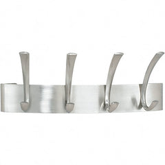 Safco - 4 Hooks, 14-1/4" Long x 4-1/2" Deep, Steel Wall/Door Hat/Coat Hook - 5-1/4" High - Exact Tooling