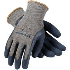 39-C1600/M Seamless Knits - PowerGrab Plus - Gray 10G Cotton/Poly Shell - Blue Latex MicroFinish Grip - Exact Tooling