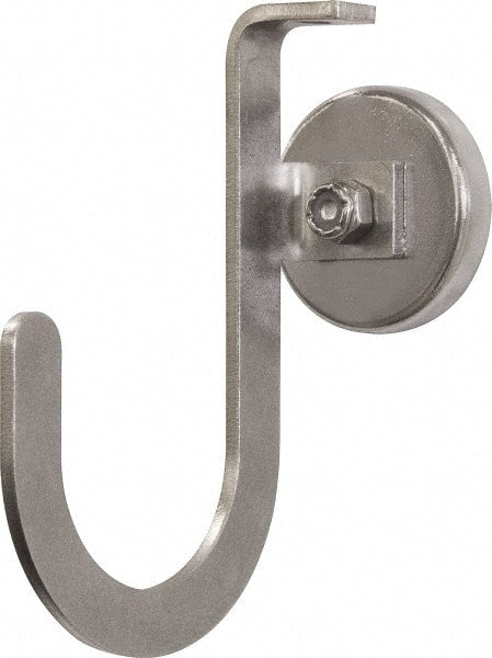 Mag-Mate - 15 Lb Capacity, 2" Projection, 304 Stainless Steel Magnetic J Hook - 3-1/8" OAL - Exact Tooling