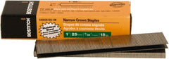 Stanley Bostitch - 1" Long x 7/32" Wide, 18 Gauge Narrow Crown Construction Staple - Steel, Chisel Point - Exact Tooling
