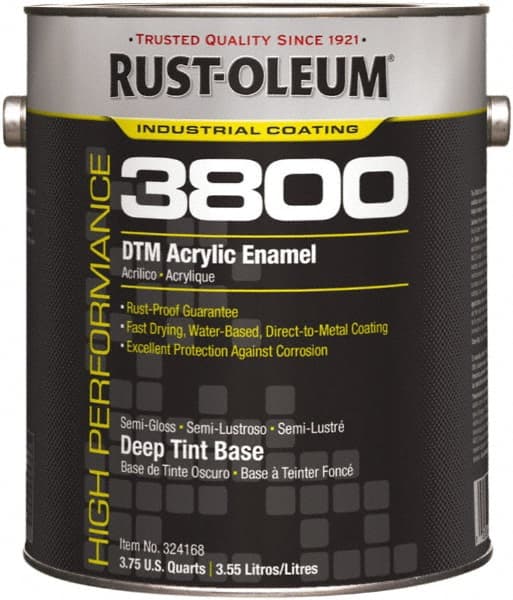 Rust-Oleum - 1 Gal Deep Tint Base Semi Gloss Finish Acrylic Enamel Paint - 150 to 270 Sq Ft per Gal, Interior/Exterior, Direct to Metal - Exact Tooling