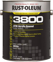 Rust-Oleum - 1 Gal White Gloss Finish Acrylic Enamel Paint - 150 to 270 Sq Ft per Gal, Interior/Exterior, Direct to Metal - Exact Tooling