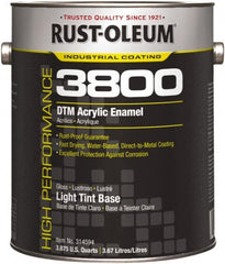 Rust-Oleum - 1 Gal Light Tint Base Gloss Finish Acrylic Enamel Paint - 150 to 270 Sq Ft per Gal, Interior/Exterior, Direct to Metal - Exact Tooling