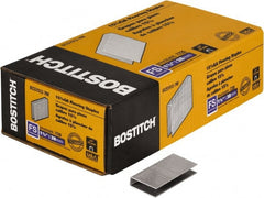 Stanley Bostitch - 1-1/2" Long x 1/2" Wide, 15.5 Gauge Crowned Construction Staple - Steel, Galvanized Finish, Chisel Point - Exact Tooling