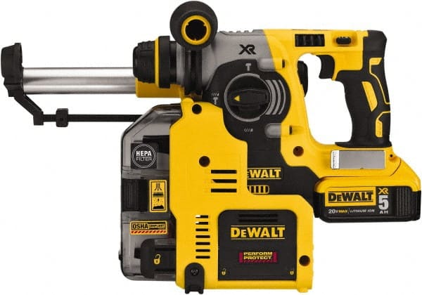 DeWALT - 20 Volt 1" Keyless Chuck Cordless Rotary Hammer - 0 to 4,600 BPM, 0 to 1,100 RPM, Reversible - Exact Tooling