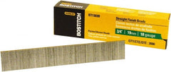 Stanley Bostitch - 18 Gauge 0.05" Shank Diam 3/4" Long Brad Nails for Power Nailers - Steel, Bright Finish, Ring Shank, Straight Stick Adhesive Collation, Brad Head, Chisel Point - Exact Tooling