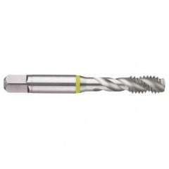 M18x2.5 6H 4-Flute Cobalt Yellow Ring Semi-Bottoming 40 degree Spiral Flute Tap-Bright - Exact Tooling