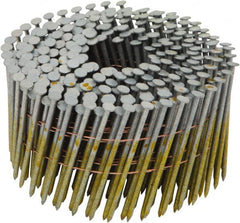 Stanley Bostitch - 11 Gauge 0.099" Shank Diam 2-1/2" Long Framing Nails for Power Nailers - Steel, Galvanized Finish, Smooth Shank, Coil Wire Collation, Round Head, Diamond Point - Exact Tooling