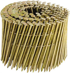 Stanley Bostitch - 11 Gauge 0.12" Shank Diam 3-1/4" Long Framing Nails for Power Nailers - Steel, Galvanized Finish, Smooth Shank, Coil Wire Collation, Round Head, Diamond Point - Exact Tooling