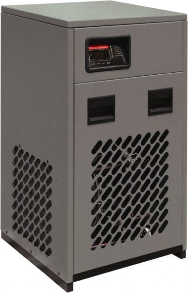 Alpha-Pure - 30 hp, 1-1/2" Pipe, 125 CFM Refrigerated Compressed Air Dryer - FNPT End Connections, 230 Max psi, 12.85 Amp, 1.17 kw, 115 Volt, 24" Long x 22" Wide x 40" High, Closed Auto Drain - Exact Tooling