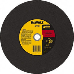 DeWALT - 16" 24 Grit Aluminum Oxide Cutoff Wheel - 5/32" Thick, 1" Arbor, 4,700 Max RPM, Use with Chop Saws - Exact Tooling