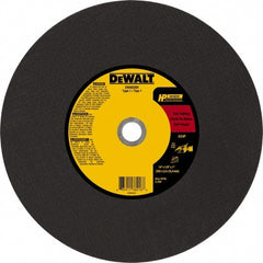 DeWALT - 14" 24 Grit Aluminum Oxide Cutoff Wheel - 1/8" Thick, 1" Arbor, 5,500 Max RPM, Use with Chop Saws - Exact Tooling