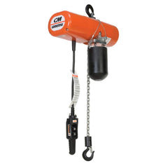 CM - Electric Hoists; Type: Electric Chain Hoist ; Load Capacity (Ton): 1/2 ; Load Capacity (Lb.): 1000.000 ; Lifting Speed in Ft/Min: 32 ; Maximum Lift Distance (Feet): 10 ; Minimum Headroom (Inch): 15-9/16 - Exact Tooling