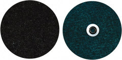 Norton - 5" Coarse Grade Aluminum Oxide Deburring Disc - 5/8-11 Threaded Center Hole, Quick Change Connection, Blue, 10,000 Max RPM - Exact Tooling