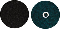 Norton - 4-1/2" Coarse Grade Aluminum Oxide Deburring Disc - 5/8-11 Threaded Center Hole, Quick Change Connection, Blue, 12,000 Max RPM - Exact Tooling