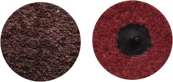 Norton - 4" Disc Diam, Aluminum Oxide Quick Change Disc - Type R Attaching System, Nonwoven, Maroon, Medium Grade, 12,000 RPM - Exact Tooling