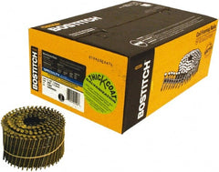 Stanley Bostitch - 13 Gauge 2-1/2" Long Siding Nails for Power Nailers - Steel, Galvanized Finish, Ring Shank, Coil Wire Collation, Round Head, Blunt Diamond Point - Exact Tooling