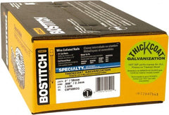 Stanley Bostitch - 13 Gauge 2" Long Siding Nails for Power Nailers - Steel, Galvanized Finish, Smooth Shank, Coil Wire Collation, Round Head, Blunt Diamond Point - Exact Tooling