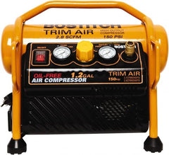 Stanley Bostitch - 1.5 hp, 2.80 CFM, Trim Air Compressor - 1.2 Gal Tank, 12 Amp, 120 psi, 110 AC - Exact Tooling