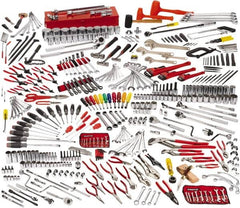 Proto - 400 Piece 3/8, 1/2 & 3/4" Drive Master Tool Set - Comes in 12 Drawer Roller Cabinet with 6 Drawer Top Chest - Exact Tooling