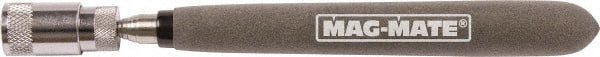 Mag-Mate - 32" Long LED Light Magnetic Retriever Tool - 22 Lb Max Pull, 7-1/2" Collapsed Length, 11/16" Head Diam, Stainless Steel - Exact Tooling