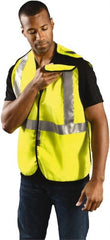 OccuNomix - Size 3XL Flame Resistant/Retardant Yellow Solid Breakaway Vest - 52 to 54" Chest, ANSI 107-2015, ASTM F1506, ATPV=7.1 cal/Sq cm, NFPA 70E/HRC=1, Hook & Loop Closure, Polyester Blend - Exact Tooling
