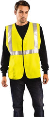 OccuNomix - Size 5XL Flame Resistant/Retardant Yellow Solid General Purpose Vest - 60 to 62" Chest, ANSI 107-2015, NFPA 2112, ASTM F1506, ATPV=8.6 cal/Sq cm, NFPA 70E/HRC=2, Hook & Loop Closure, 1 Pocket, Modacrylic/Aramid Blend - Exact Tooling