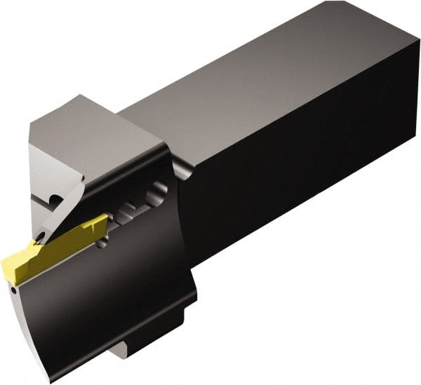 Sandvik Coromant - QS-R/LF123..C..E..-B, External, Right Hand, 20mm Max Depth of Cut, Indexable Grooving Tool Holder - N123G2-0300-0003-TF Insert Compatibility, 25mm Shank Height, 25mm Shank Width, 121.9mm OAL, Through Coolant - Exact Tooling