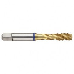 M18x2.5 6H 4-Flute PM Cobalt Blue Ring Semi-Bottoming 40 degree Spiral Flute Tap-TiN - Exact Tooling