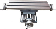 Interstate - 6-1/8" Table Width x 18-5/8" Table Length, 9" Cross Travel x 13" Longitudinal Travel, Slide Machining Table - 5.28" Overall Height, Two 1/2" Longitudinal T Slots - Exact Tooling