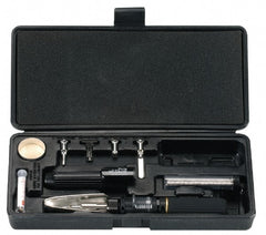 Sievert - 10 Piece Butane Soldering Kit - Includes 2.4mm Chisel, Deflector, Heat Blower, 1Hot Knife, Orifice, Solderpro 100, Solder Tray, Solderpro 100 Cap, Solder, Spring - Exact Tooling