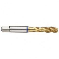 4-40 2B 3-Flute PM Cobalt Blue Ring Semi-Bottoming 40 degree Spiral Flute Tap-TiN - Exact Tooling