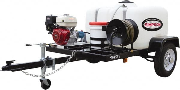 Simpson - Gas, 13 hp, 4,200 psi, 4 GPM, Cold Water Pressure Washer - CAT Triplex, 100' x 3/8" Hose - Exact Tooling