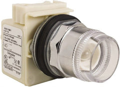 Schneider Electric - 30mm Mount Hole, Extended Straight, Pushbutton Switch Only - Round, Momentary (MO), Weatherproof, Dust and Oil Resistant - Exact Tooling