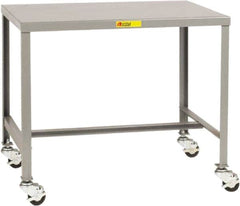 Little Giant - 48 Wide x 24" Deep x 30" High, Steel Heavy-Duty Machine Table - Fixed Legs, Gray - Exact Tooling