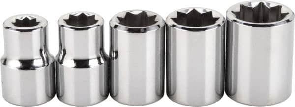 Proto - 22 Piece 1/4" Drive Full Polish Finish Impact Socket Set - 6 Points, 1/4" to 9/16" (4mm to 14mm) Range, Inch/Metric Measurement Standard - Exact Tooling