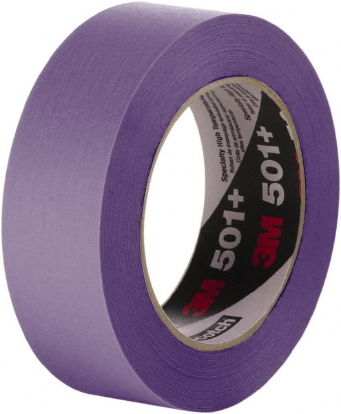 3M - 72mm Wide x 55 m Long Purple Crepe Paper Masking Tape - Series 501+, 33 In/Lb Tensile Strength - Exact Tooling