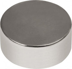 Mag-Mate - 3/4" Diam x 3/8" High Neodymium Rare Earth Magnet - 24 Lb Max Capacity, 180°F Max, Nickel Plated - Exact Tooling